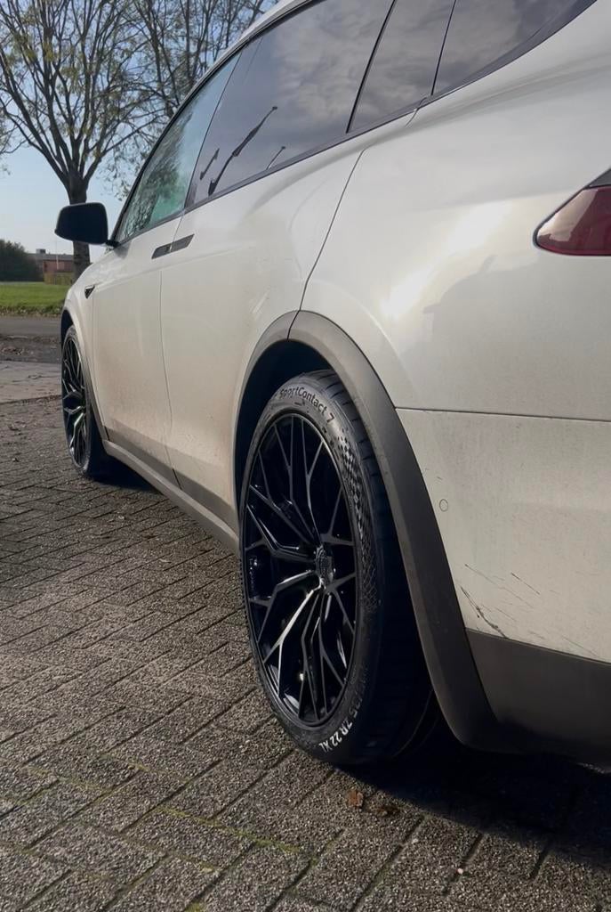 Tesla, BMW Velgen 5x120 R22 - Zwart Glanzend, Gebruikt, 295 mm, Banden en Velgen, Ophalen of Verzenden