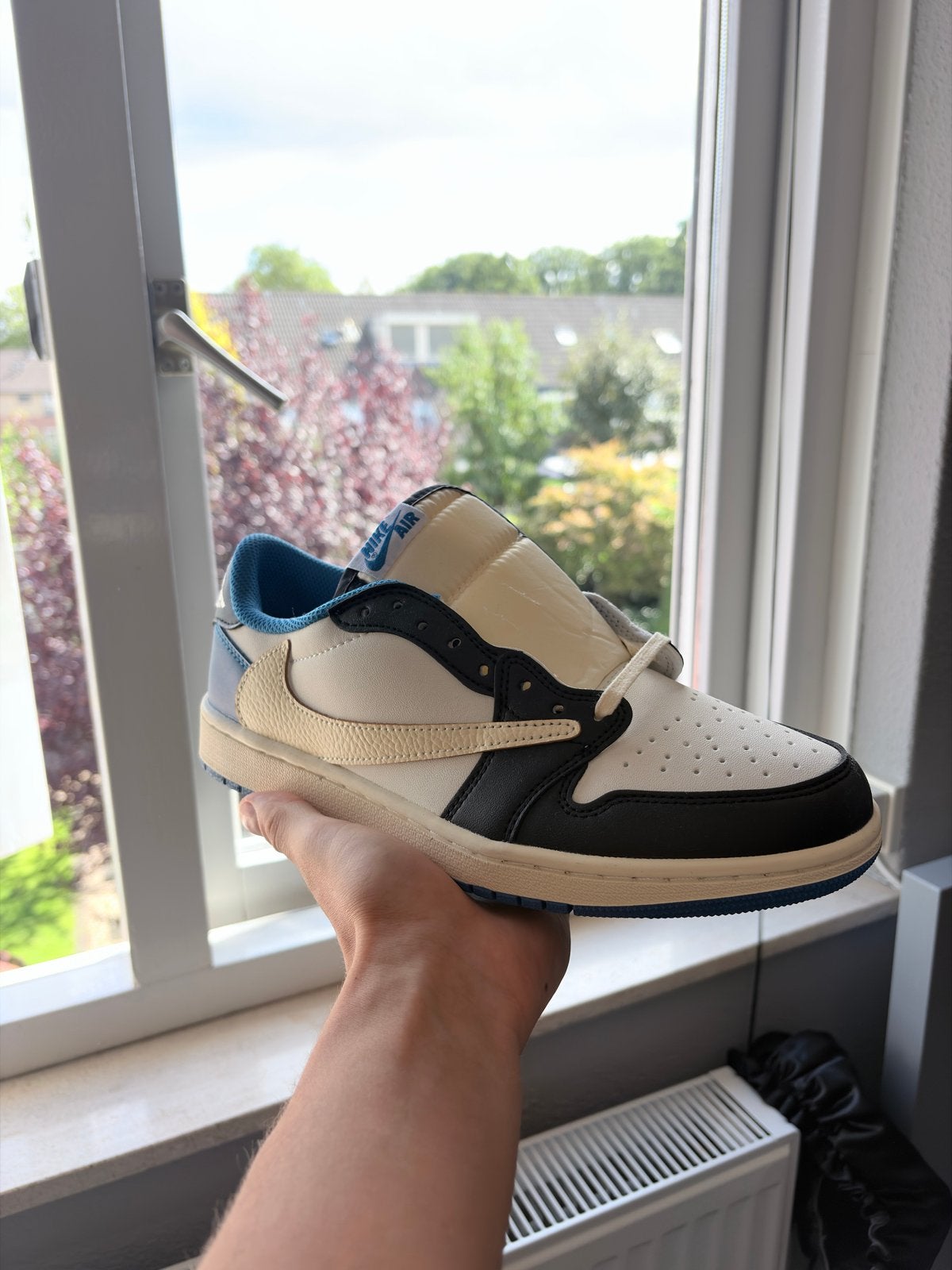 Nike Air Jordan 1 Low Travis Scott Fragment, Kleding | Heren, Schoenen, Ophalen of Verzenden, Nieuw, Blauw, Sneakers of Gympen