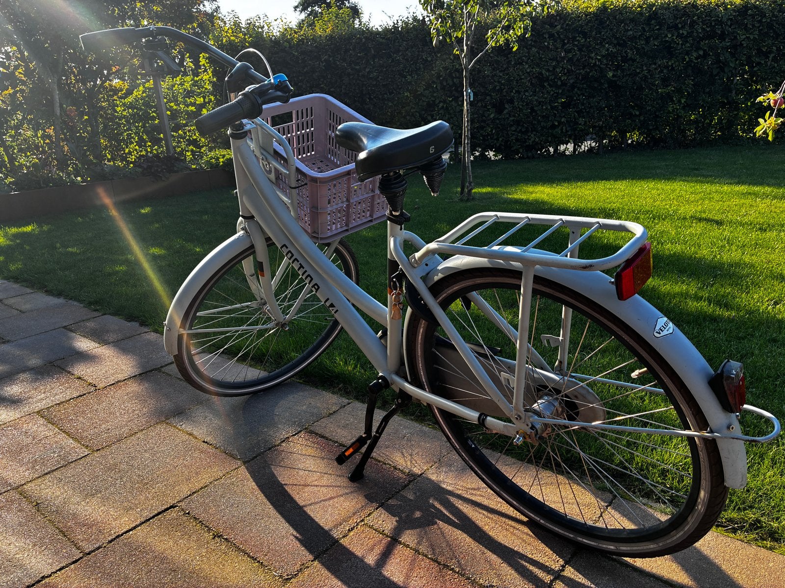 Cortina U4 Transportfiets Dames - Lichtgrijs, Terugtraprem, Gebruikt, Versnellingen, Minder dan 47 cm