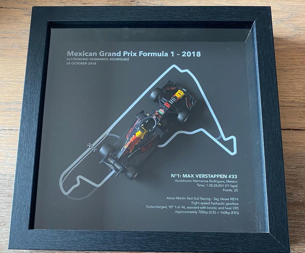Max Verstappen Frame Winner Mexican Grand Prix 2018 Limited, Ophalen of Verzenden, Nieuw, Formule 1