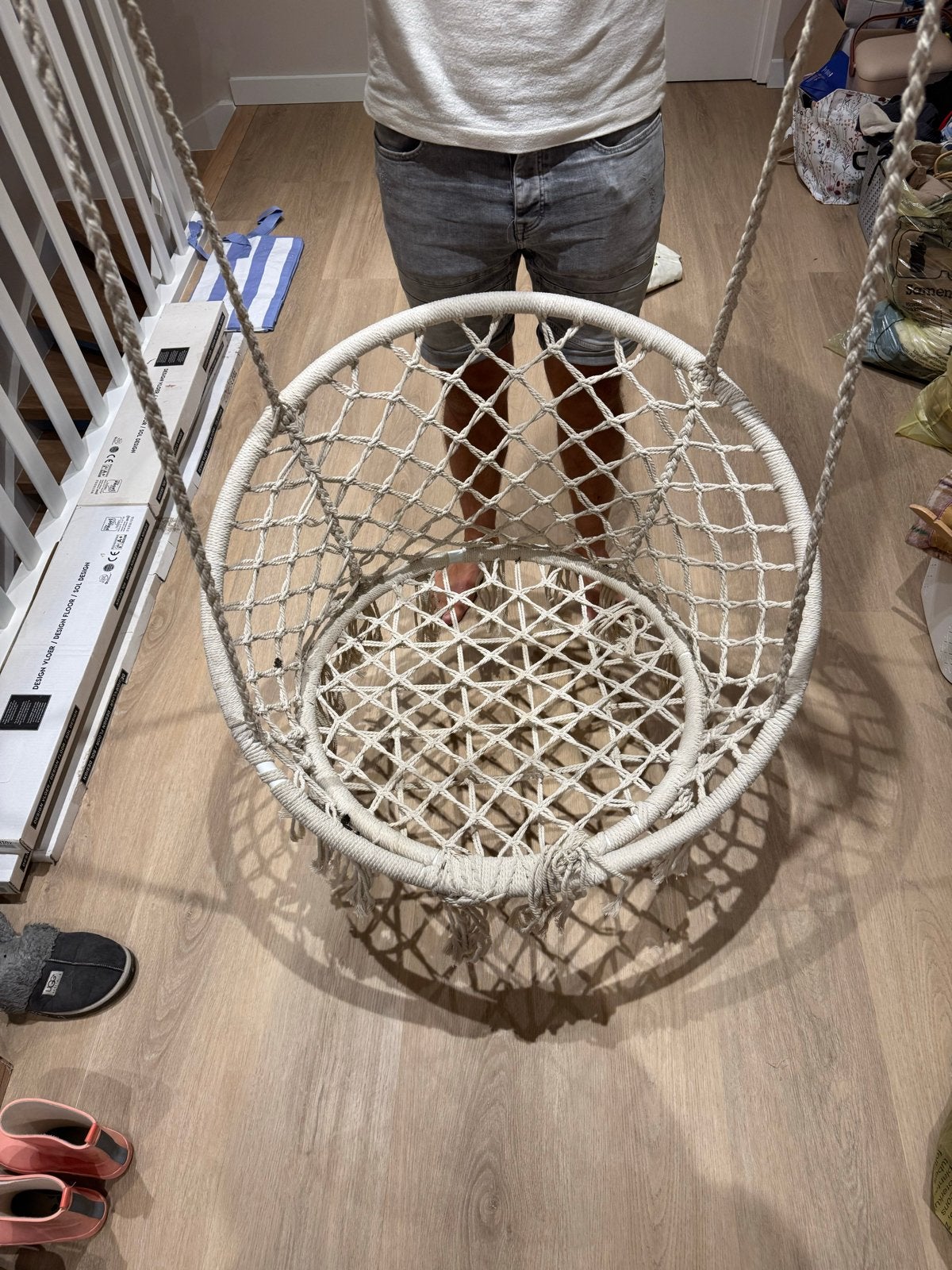 Hangmat stoel Ibiza stijl, Ophalen, Zo goed als nieuw, Eenpersoons, Binnen