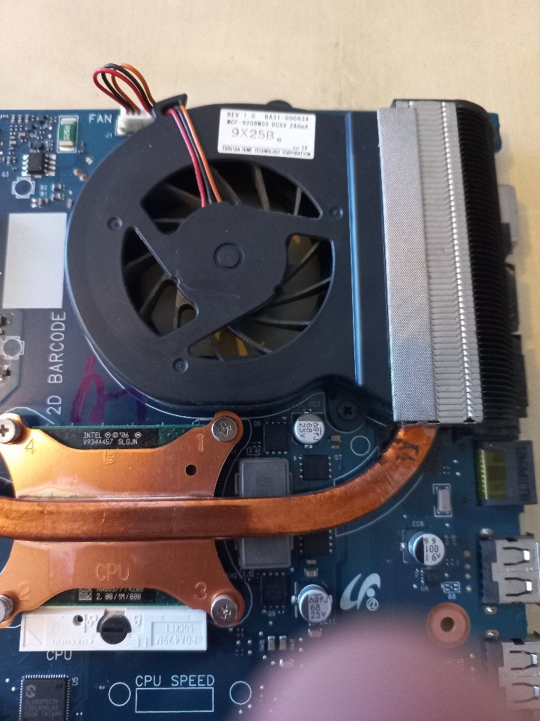 Samsung laptop R519 moederbord  processor + koeling ongetest, Ophalen, Gebruikt, Intel, DDR2