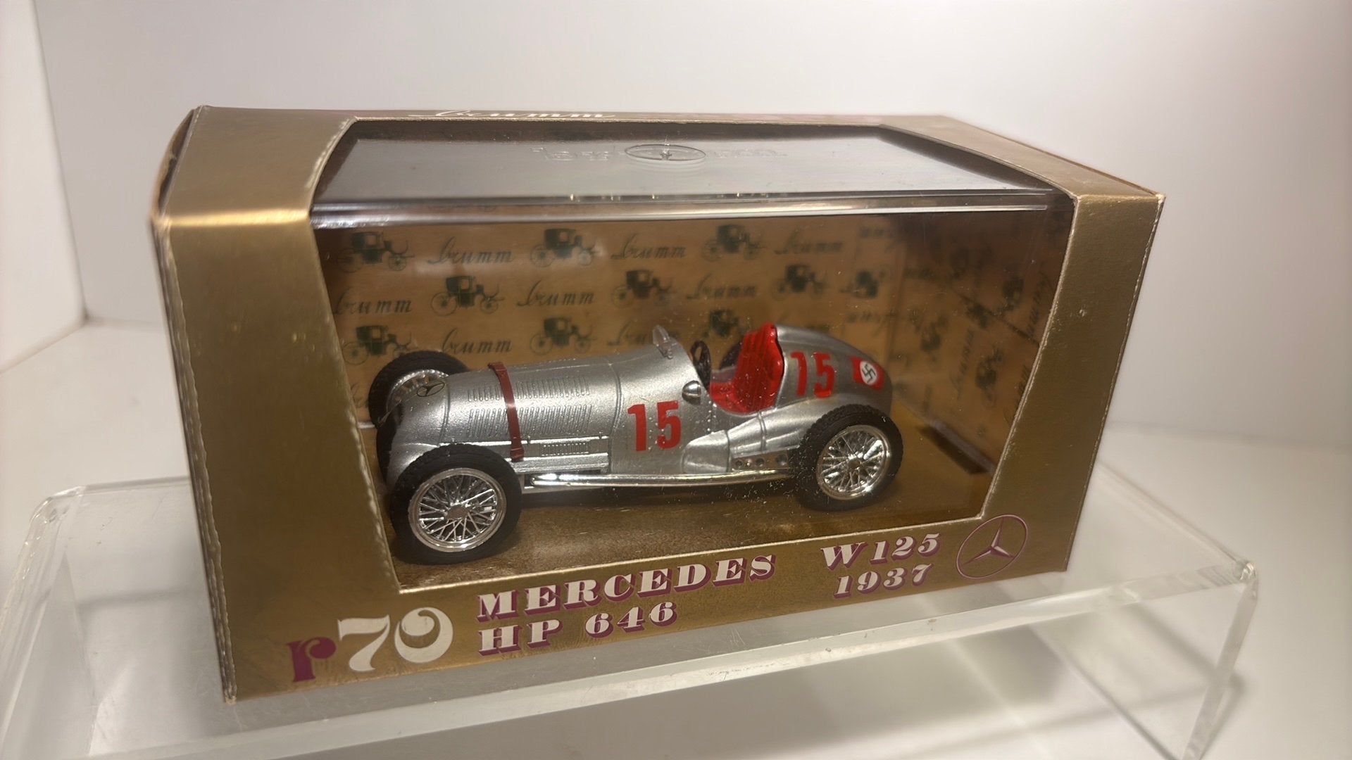 Mercedes w125 ww2 gp 1937 brumm 1.43, Overige merken, Auto, Ophalen of Verzenden, A