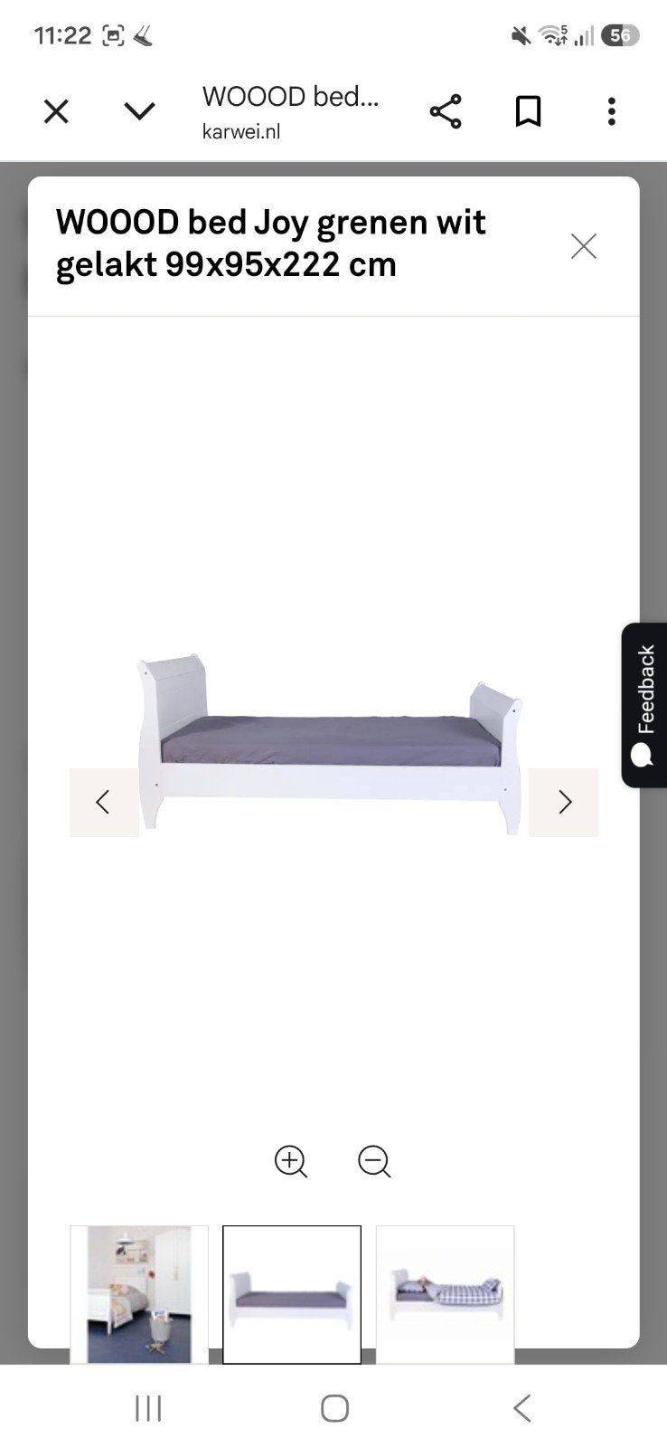 Woood bed Joy, Ophalen, Gebruikt, 90 cm, Eenpersoons