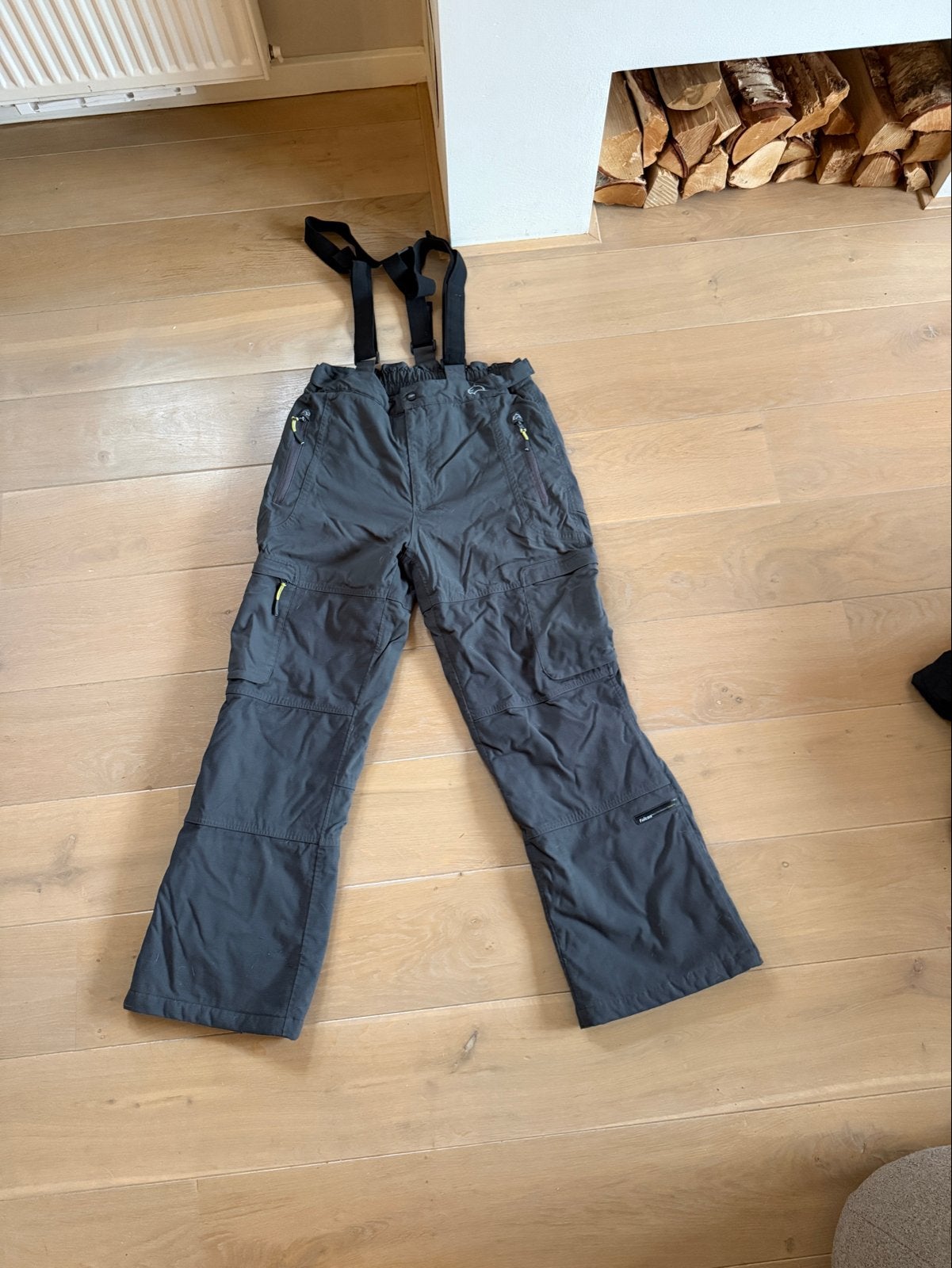 Falcon snowboard-/skibroek XL grijs met bretels, Ophalen of Verzenden, Gedragen, Maat 56/58 (XL), Broek