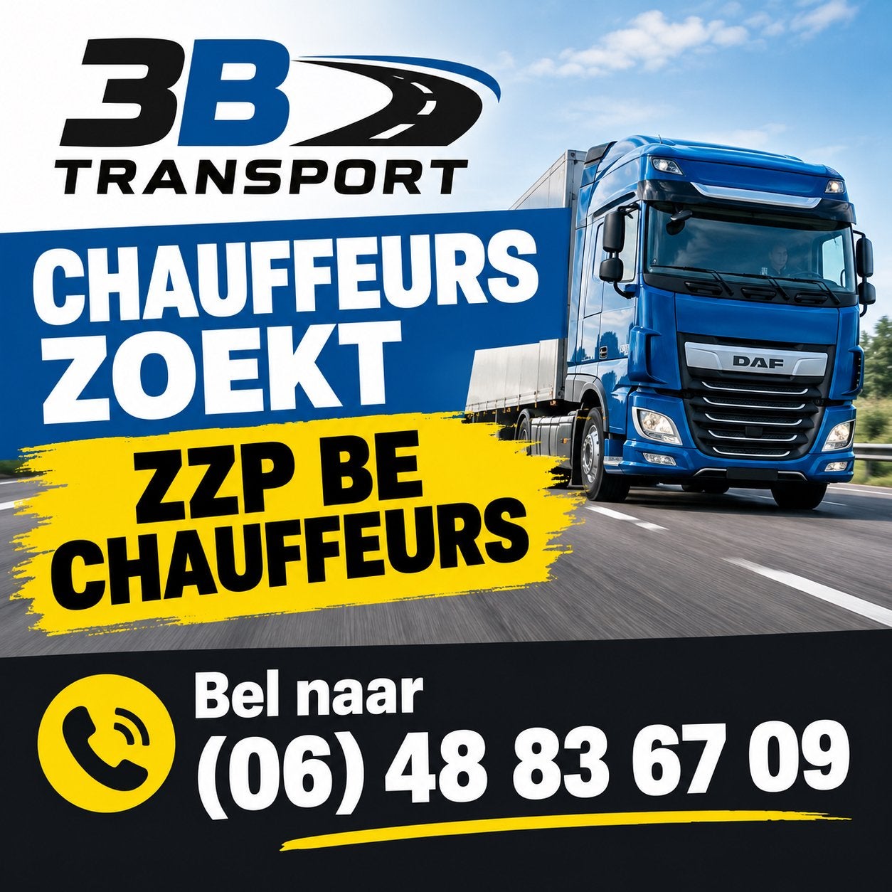 Gezocht Zzp BE Chauffeurs, Variabele uren, Overige niveaus, Starter, Overige vormen