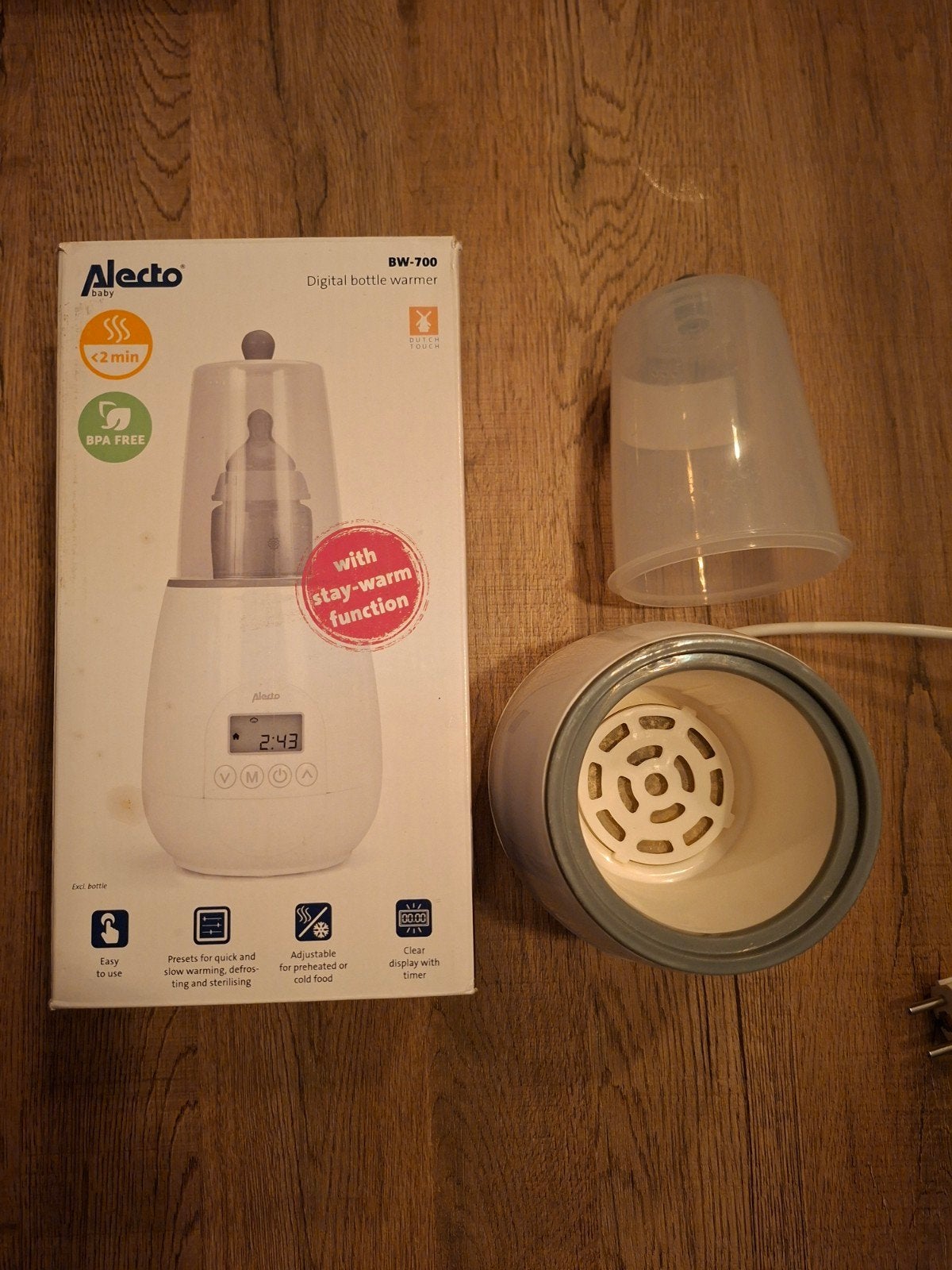 Alecto BW-700 Digitale Flessenwarmer met Sterilisator, Ophalen