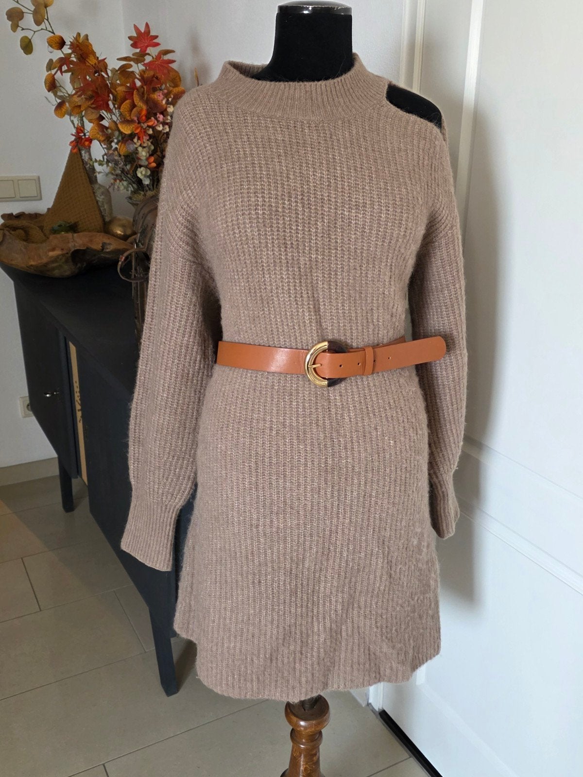 Alpaca jurk Yaya 42/44, Kleding | Dames, Ophalen of Verzenden, Zo goed als nieuw, Maat 42/44 (L), Onder de knie