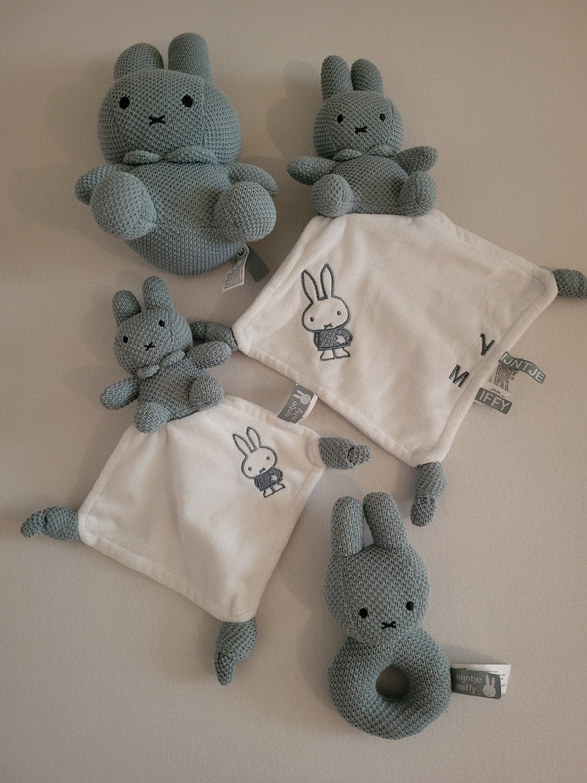 Miffy Nijntje Knuffels en Knuffeldoekjes Set - Blauw, Overige merken, Met geluid, Blauw, Konijn