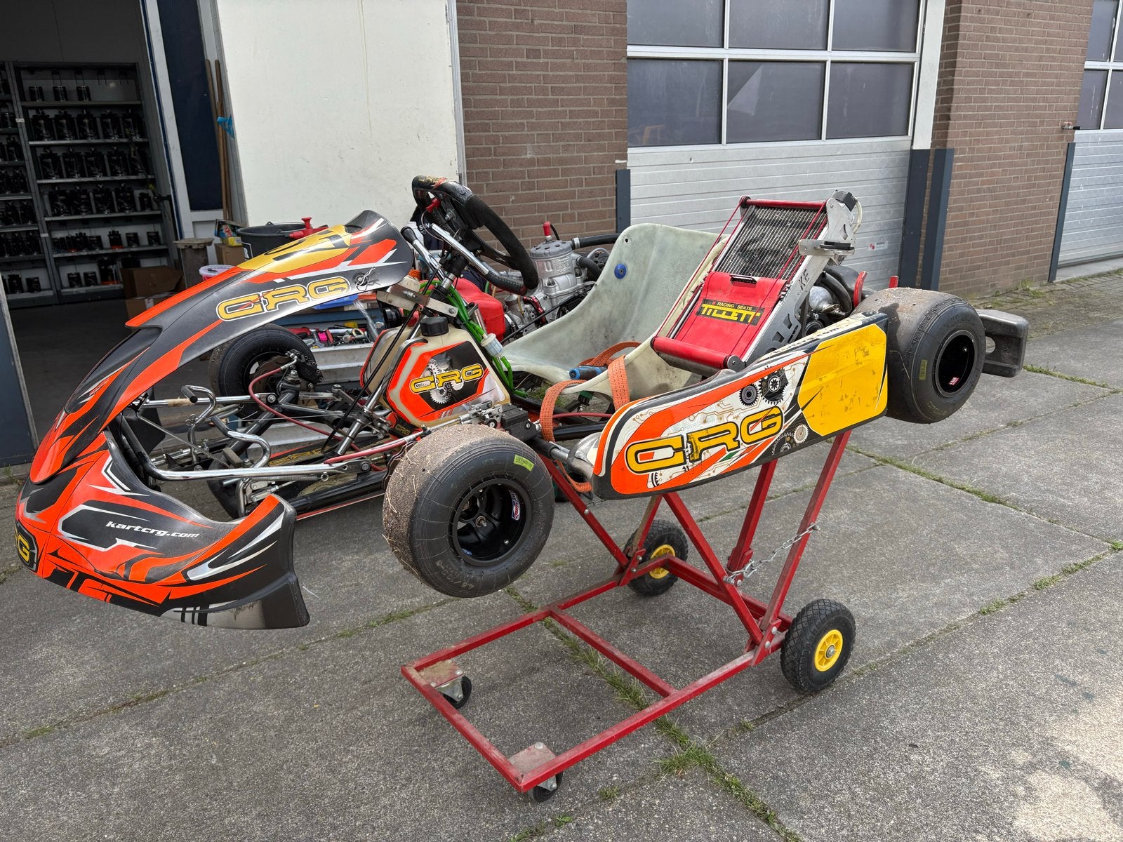 CRG KZ Schakel Kart - TM RED TITAN R1 - ZGAN, Ophalen, Zo goed als nieuw, Kart
