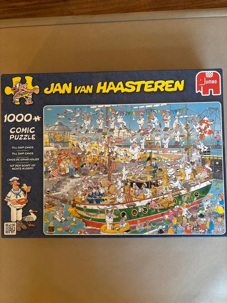 Jan van Haasteren Puzzel 1000 stukjes - Tall Ship Chaos, Ophalen, Meer dan 50 stukjes, Gebruikt, 6 jaar of ouder