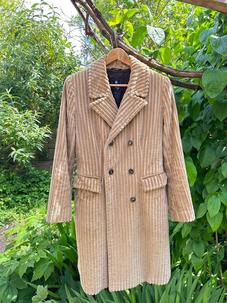 Fay designer corduroy jas - Nieuwprijs 800 euro, Ophalen of Verzenden, Zo goed als nieuw, Maat 38/40 (M), Beige