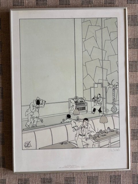Gesigneerde en ingelijste Joost Swarte prent 50x70 cm, Antiek en Kunst, Ophalen, Poster, Print/reproductie, Ingelijst