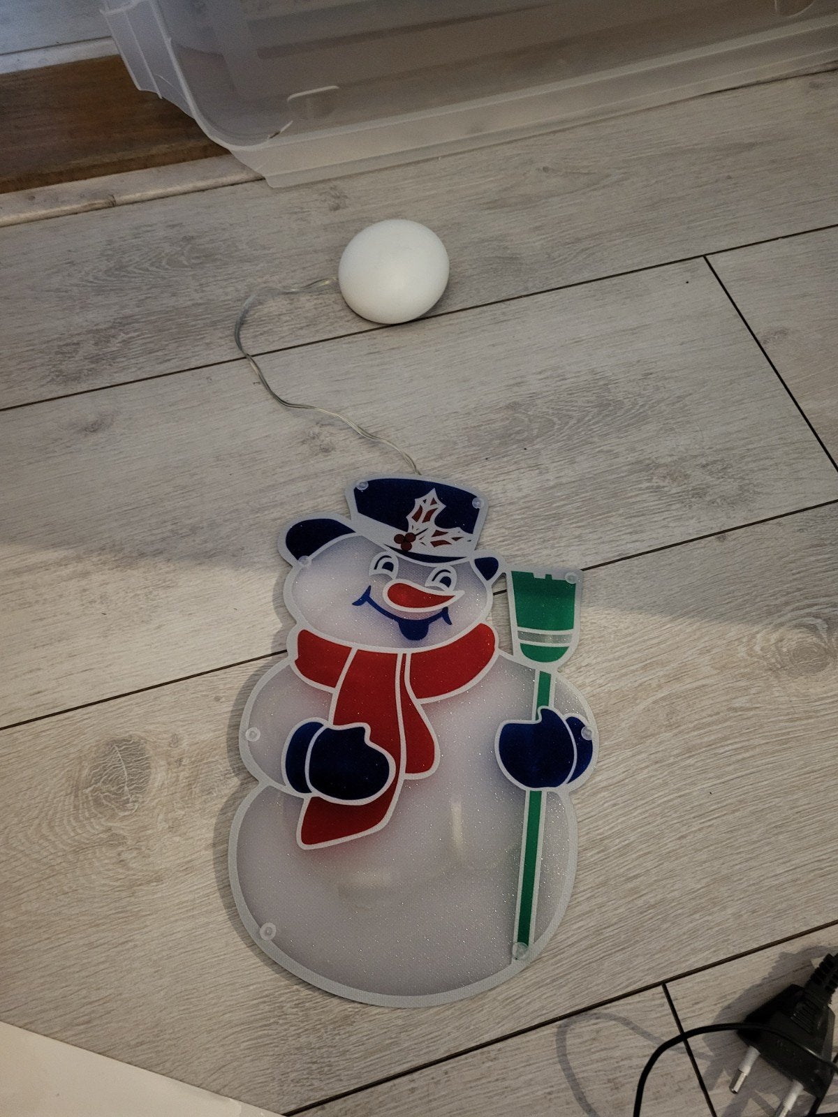 Kerst hanger raam hanger sneeuwpop met licht, Ophalen of Verzenden