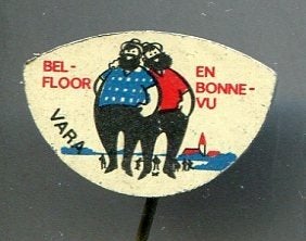 VARA Bel-floor en Bonnevu blik omroep speldje ( V_066), Verzenden, Zo goed als nieuw, Transport, Speldje of Pin