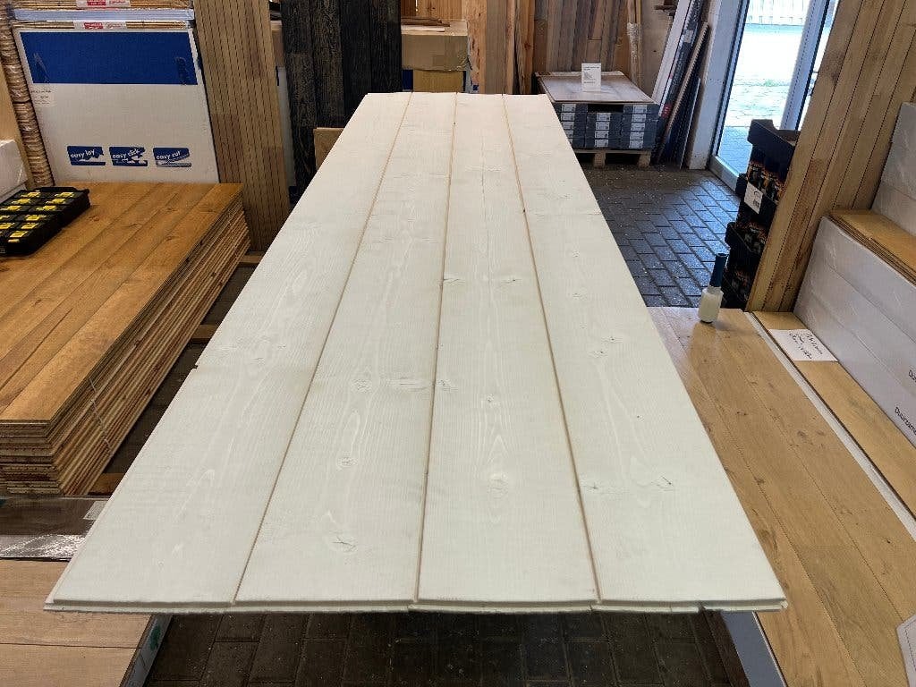Vuren wit geborstelde planken 17x185mm, 2m50 lang  KOOPJE !!, Ophalen, 75 m² of meer, Wit, Overige typen