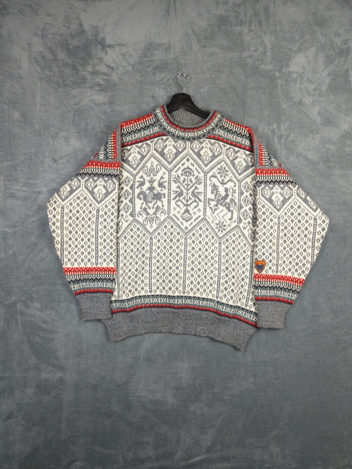Dale Of Norway Trui XL Grijs Wit Wol Noors Knit-

Staat: Goe, ., Beige, Maat 56/58 (XL), Ophalen of Verzenden