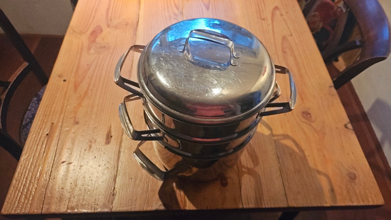 stapelpannen  hackman. koken, stomen, Ophalen of Verzenden, Gebruikt, Rond, Metaal