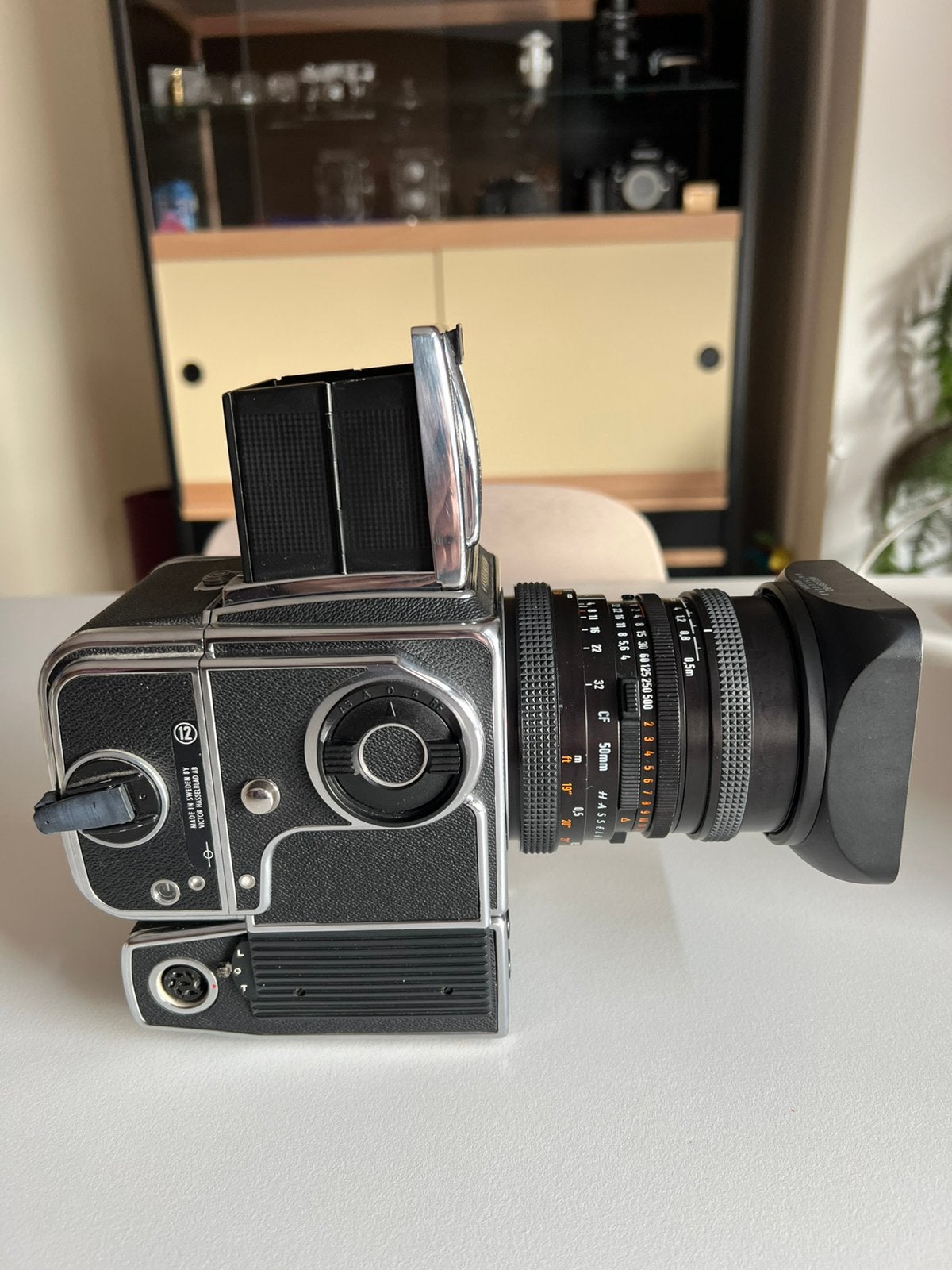 Hasselblad 500elx + hasselblad CF FLE 50mm 4.0, Gebruikt, Spiegelreflex, Hasselblad, Ophalen of Verzenden