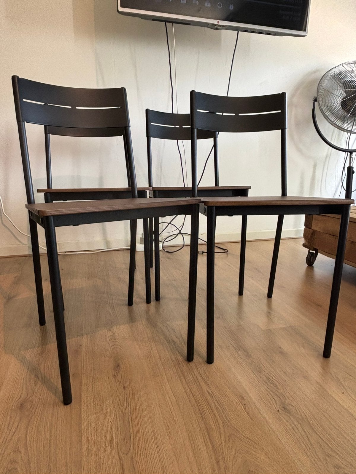 IKEA Sandsberg stoelen 704.129.60, Huis en Inrichting, Stoelen, Ophalen, Hout, Zwart, Zo goed als nieuw