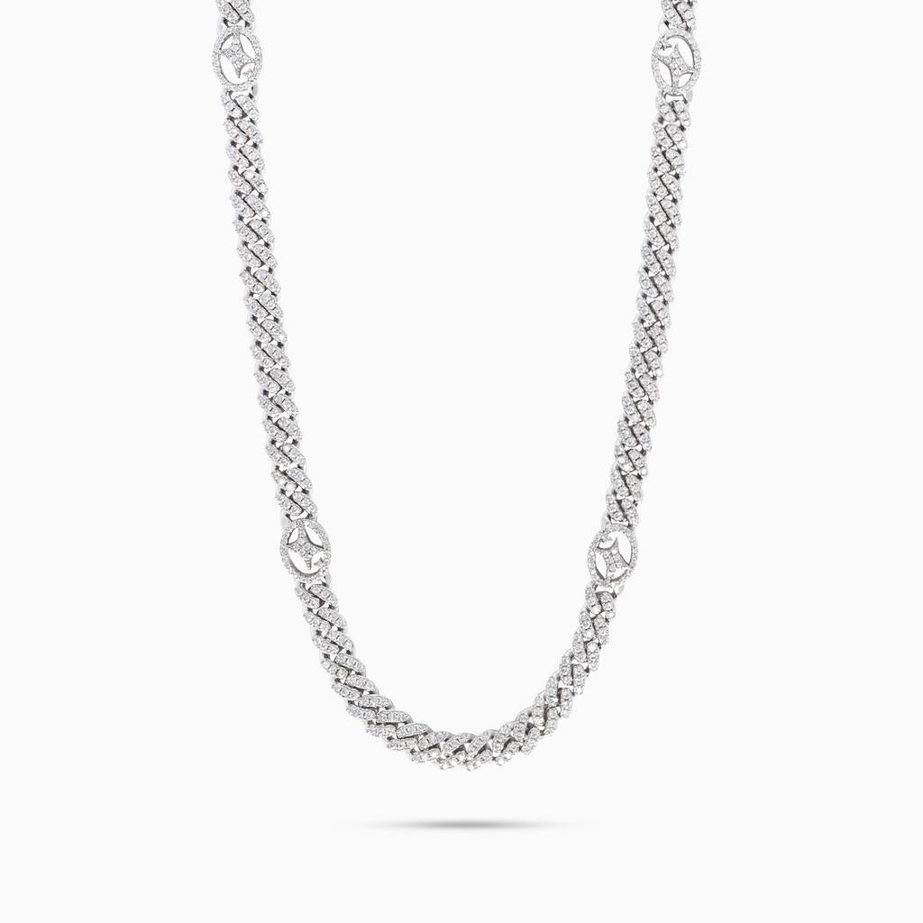 925 zilver verguld Iced Cuban link heren ketting 5 mm nieuw, Nieuw, Ophalen of Verzenden, H, H