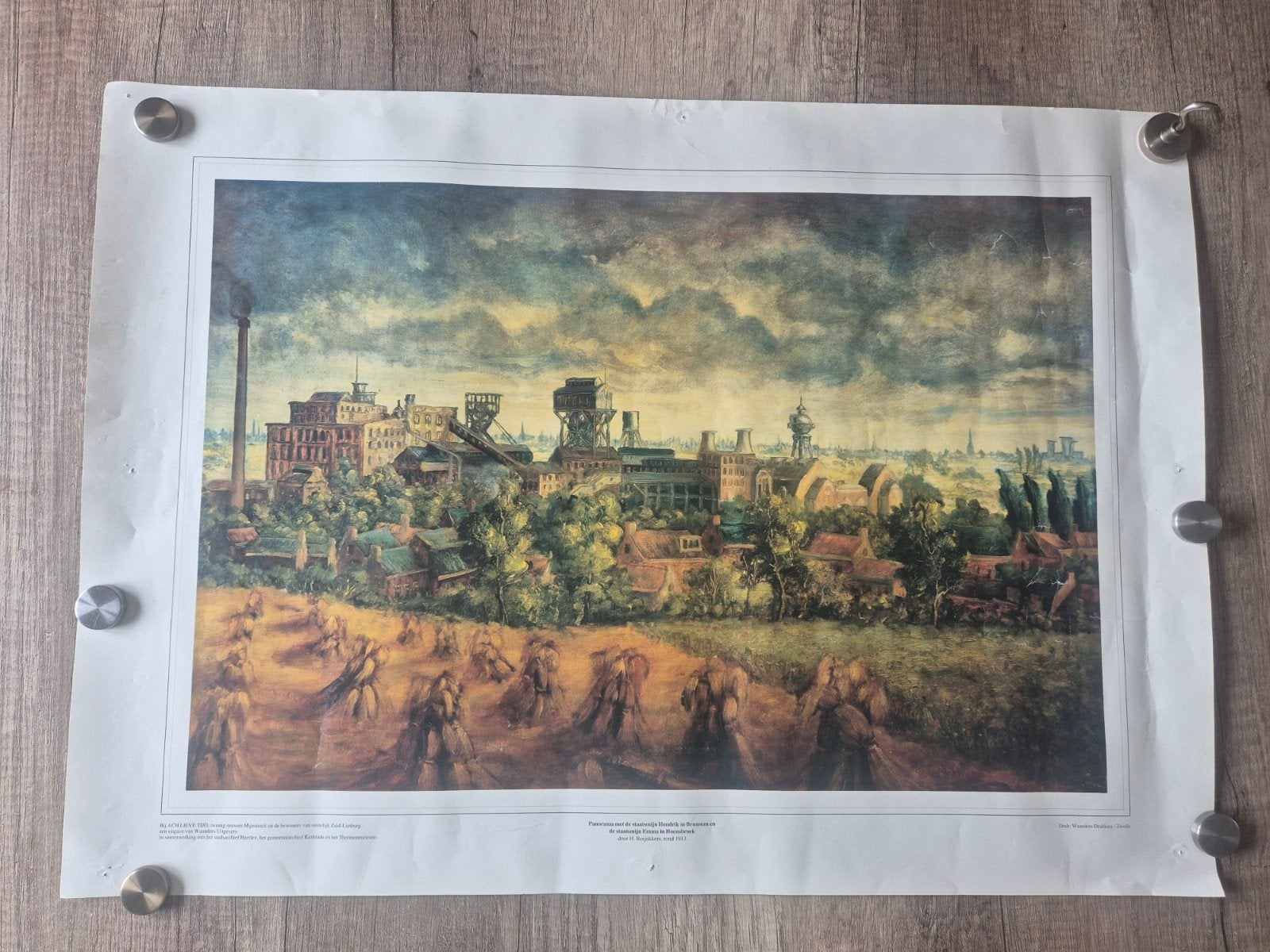 Dubbelzijdige poster Limburg / Mijnstreek – oude kaart, Ophalen, Gebruikt