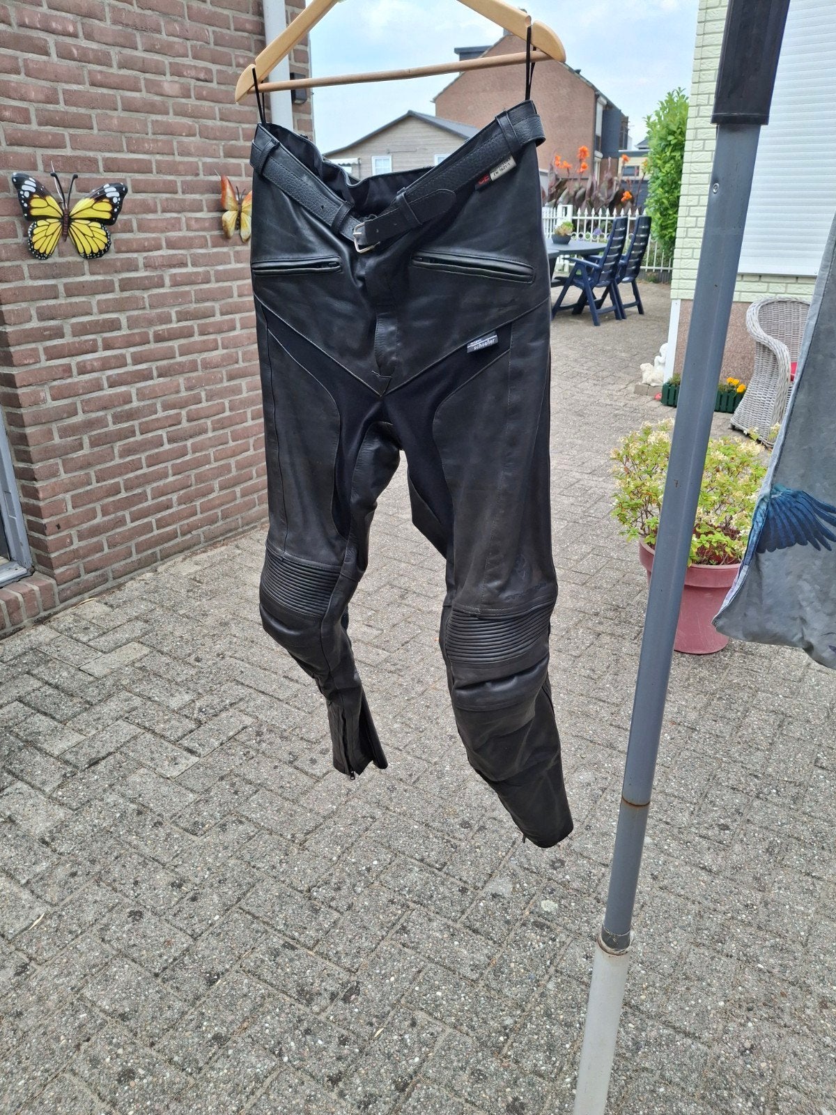 Evolution Zwarte Leren Motorbroek Maat 52 met CE Protecti, Maat 52/54 (L), Zwart, Ophalen of Verzenden, Evolution Men