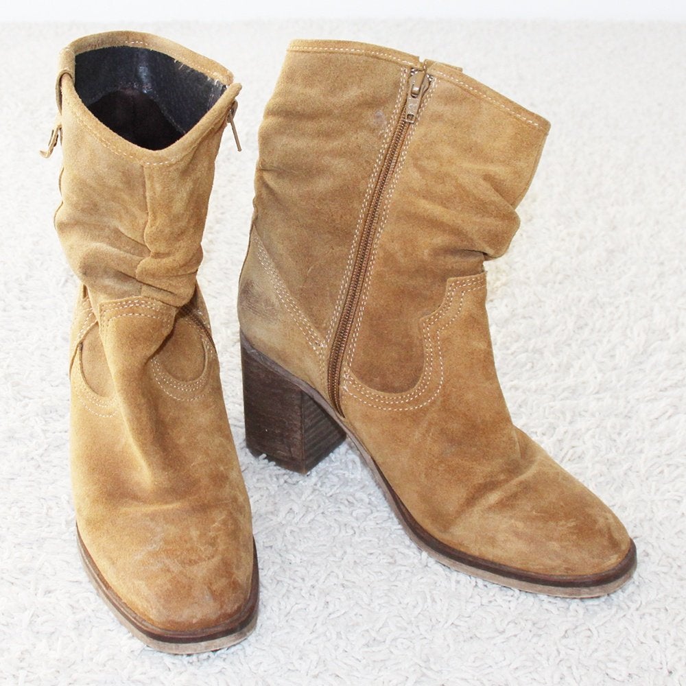 Mooie Suede Vintage Laarsjes 2 (Maat 39) € 40,-, Bruin, Lage of Enkellaarzen, Ophalen of Verzenden, Zo goed als nieuw
