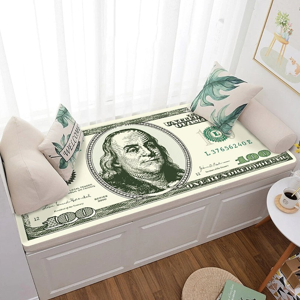 100 Dollar Biljet Vloerkleed Kleed Loper Vloermat Mat Geld, Verzenden, 50 tot 100 cm, Rechthoekig, Nieuw