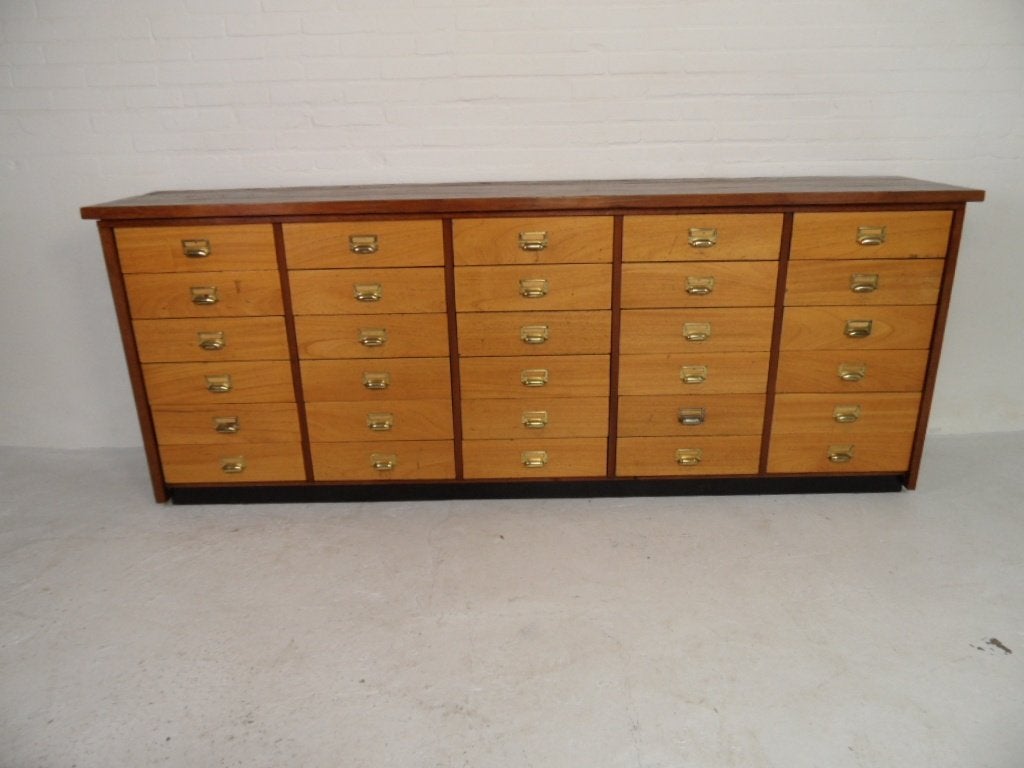 Vintage winkelkast archiefkast  ladekast, Gebruikt, Onbekend, Onbeknd, Onbekend