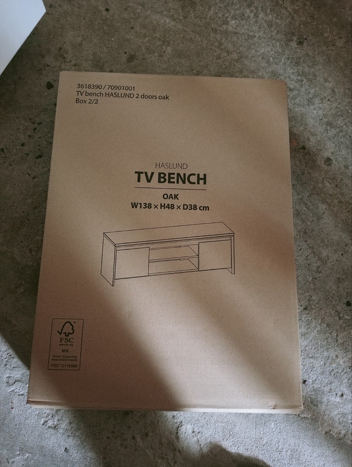 Haslund TV-meubel eiken W138H48D38cm, Huis en Inrichting, Kasten | Televisiemeubels, Nieuw, Minder dan 100 cm, 100 tot 150 cm