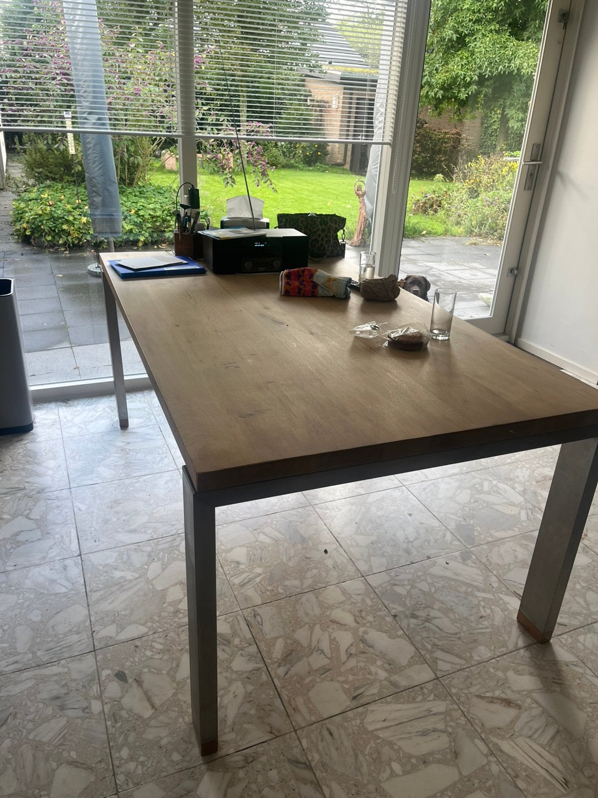 Keukentafel, Huis en Inrichting, Ophalen, 200 cm of meer, 50 tot 100 cm, Zo goed als nieuw