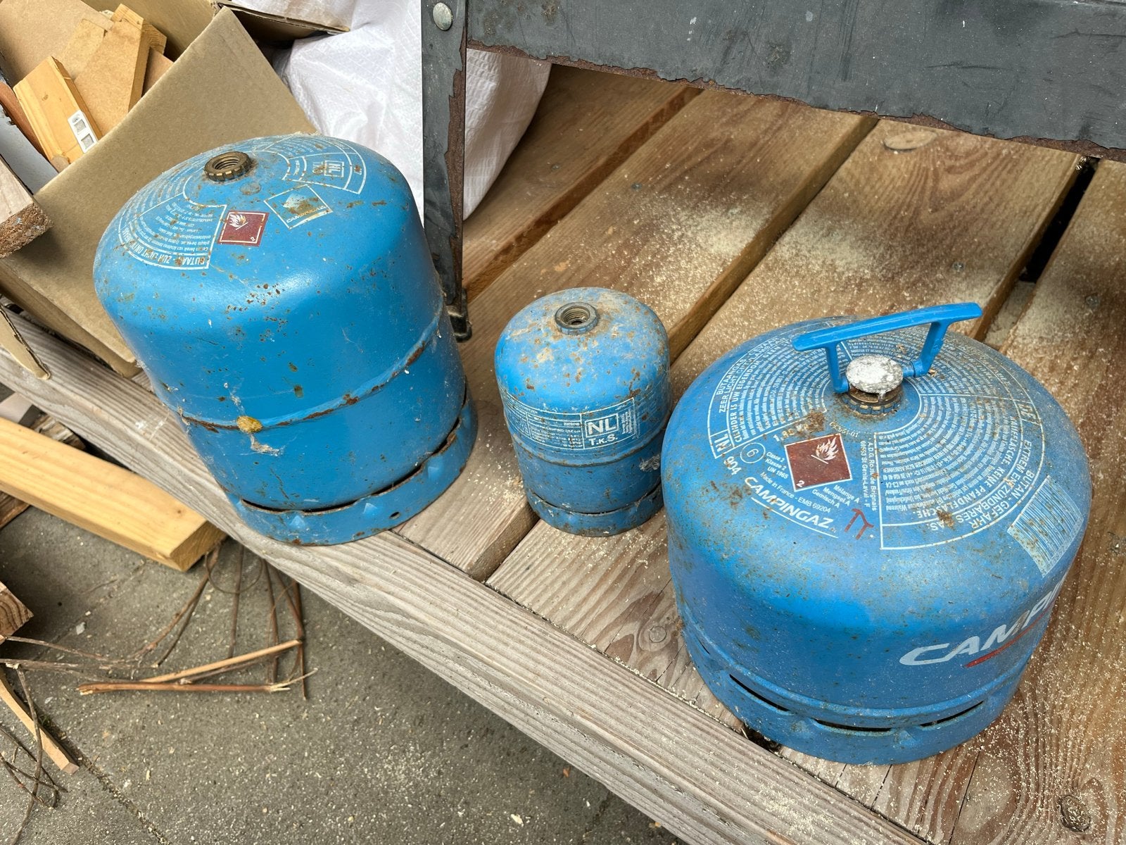 Lege Campingaz gasflessen modellen 901, 904, 907, Ophalen of Verzenden, Gebruikt