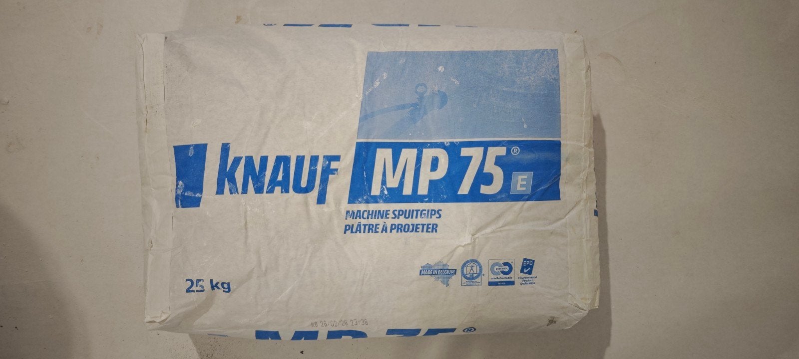 Knauf MP 75 E 25 kg  ongeopend – machinepleister / spuitgips, Doe-het-zelf en Verbouw, Ophalen, Nieuw