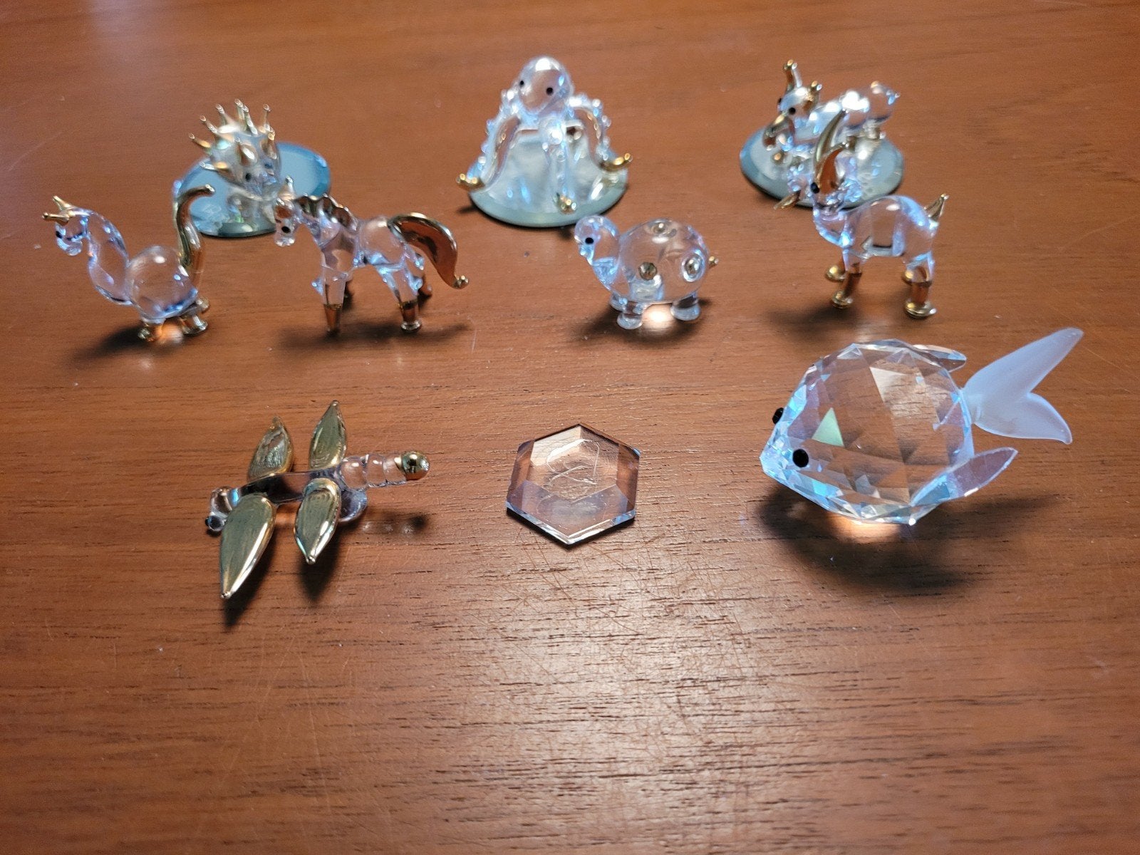 kristal beeldje goud kristal Swarovski Murano paard inktvis, Verzamelen, Ophalen of Verzenden, Zo goed als nieuw, Dier