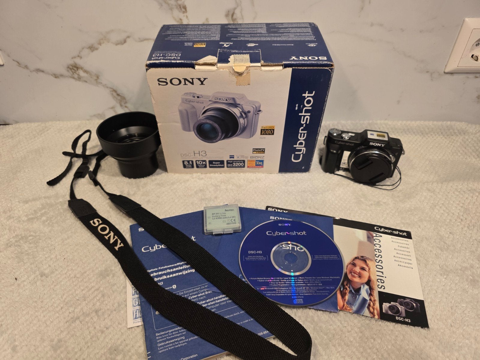 Sony Cyber-shot DSC-H3 | Nieuwstaat & Compleet, Handleiding, Ingebouwde flitser, Ophalen of Verzenden, Zo goed als nieuw