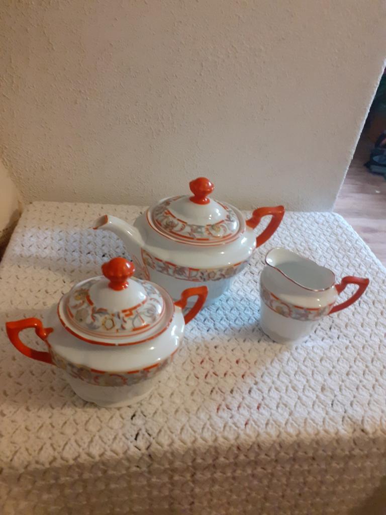 Oud theeservies porselein, Antiek en Kunst, Antiek | Servies compleet, Ophalen of Verzenden