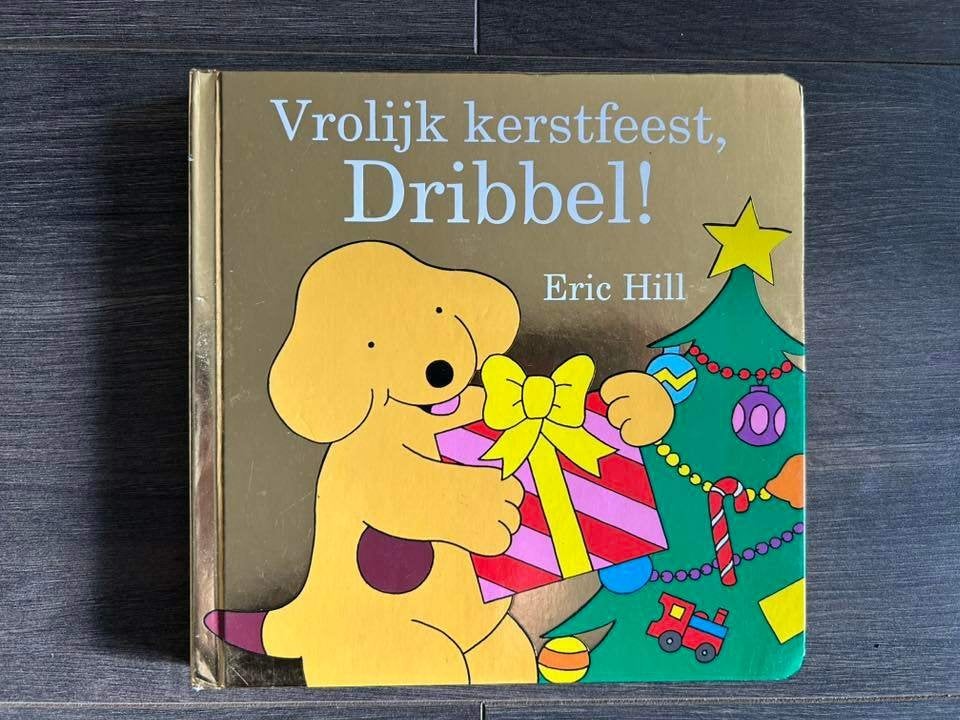Vrolijk kerstfeest, Dribbel! - Eric Hill, Ophalen of Verzenden, Gelezen, Uitklap-, Voel- of Ontdekboek