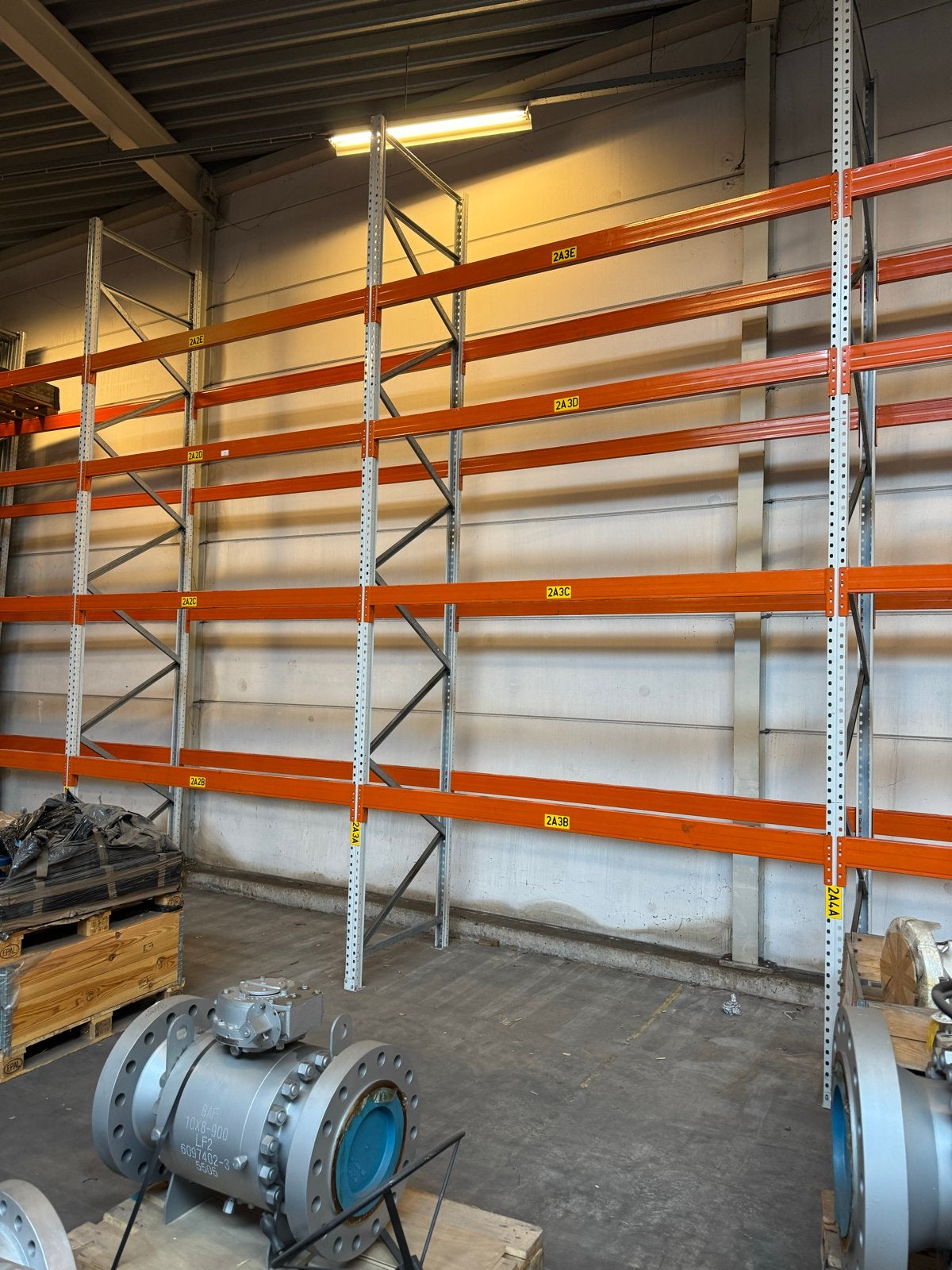 Palletstelling 5,5m hoog, 110cm diep, 54 staanders, 310 ligg, Ophalen, Z, A, Z