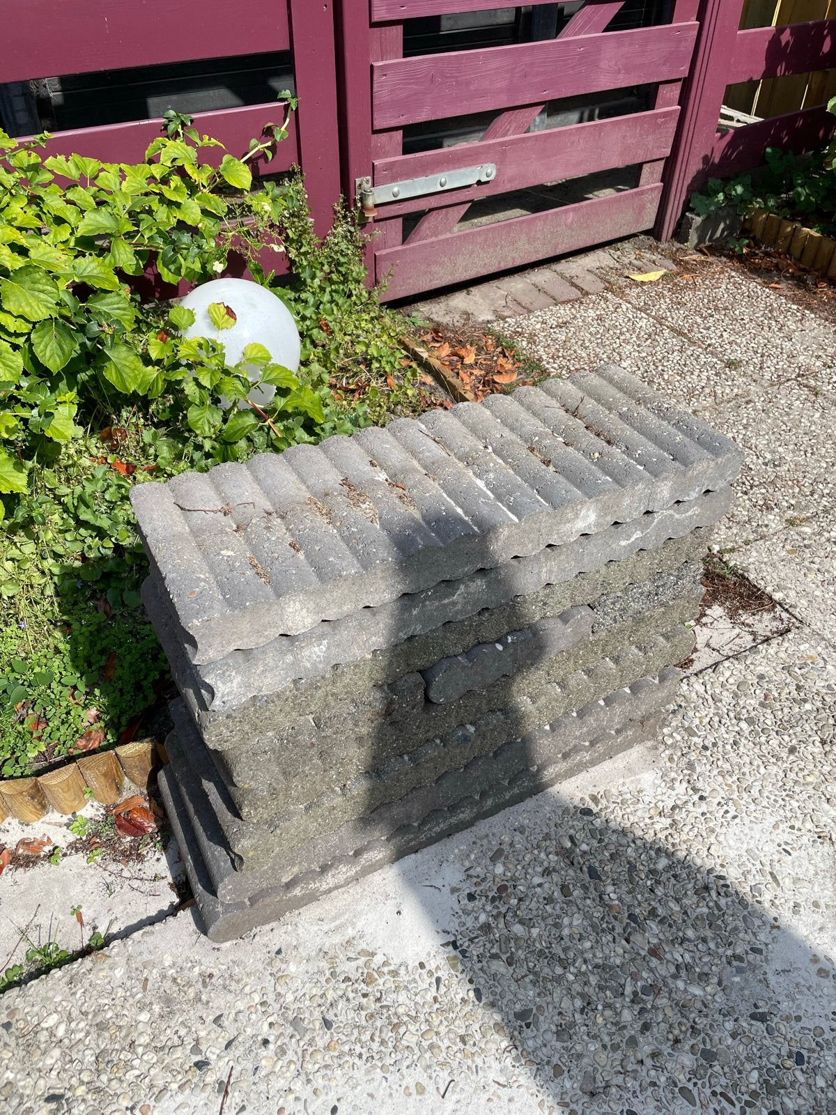 Palissade Rondoband Beton Grijs 5 meter, Ophalen, Gebruikt, 25 tot 50 cm, Minder dan 25 cm