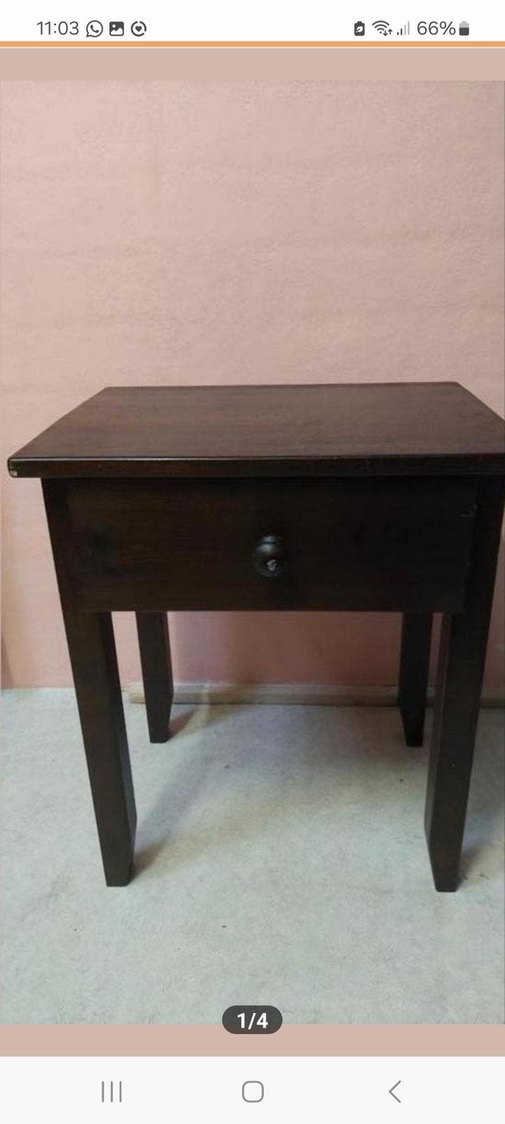 Nachtkastje / bijzet tafeltje, Ophalen, Minder dan 45 cm, 55 tot 70 cm