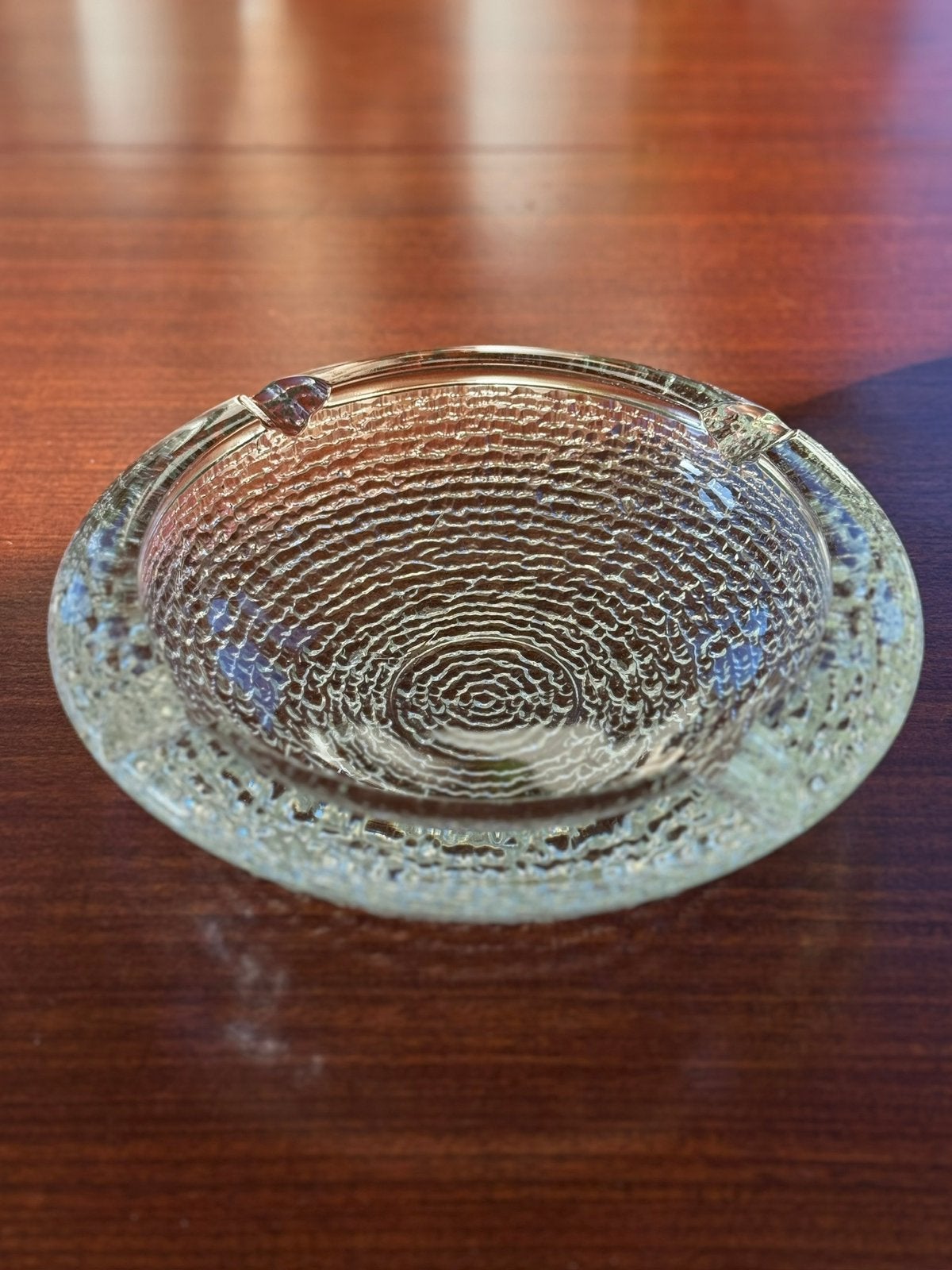 Vintage zware glazen schaal/asbak mid century modern 60s/70s, Ophalen of Verzenden