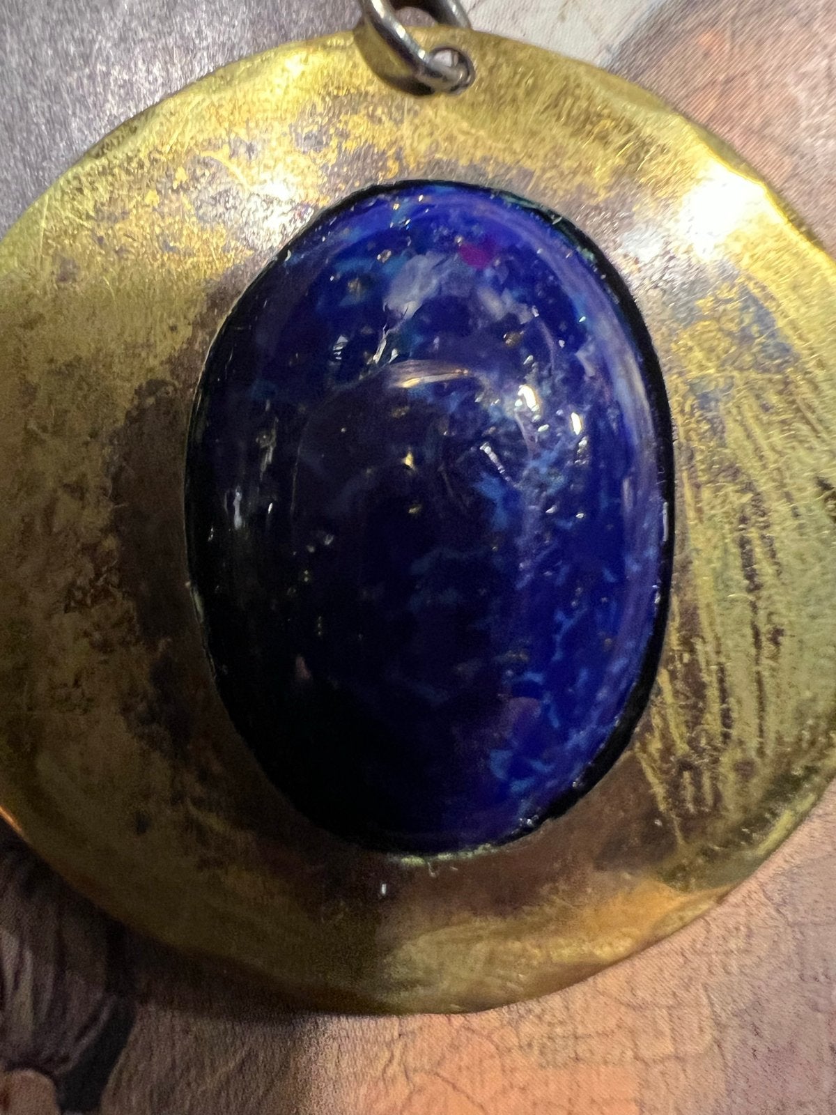 Unieke hanger met Lapis Lazuli edelsteen, Gebruikt, Blauw, Ophalen of Verzenden, Steen of Mineraal