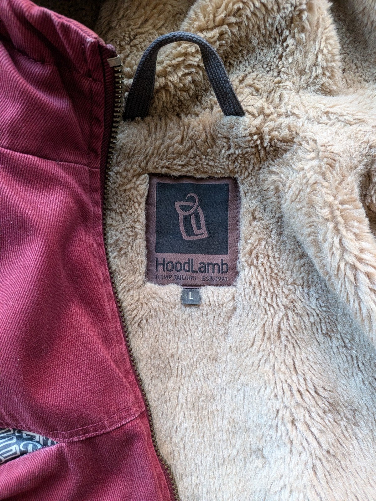 warme gevoerde Hoodlamp hennep jas, Overige kleuren, Maat 42/44 (L), Ophalen of Verzenden, Gedragen