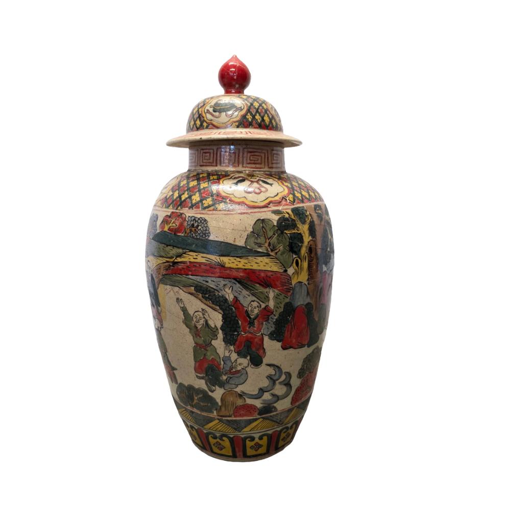 Grote Chinese dekselvaas Chenghua, Antiek en Kunst, Antiek | Vazen, Ophalen