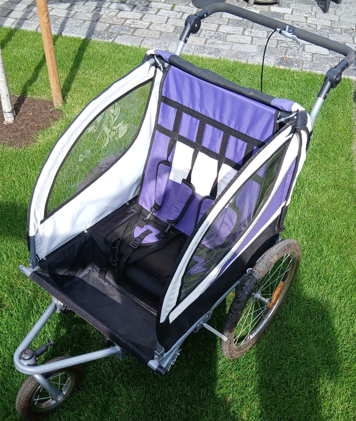 Fietskar / Kinderkar - Paars/Zwart, Ophalen, Gebruikt, Kinderkar, 40 tot 60 kg