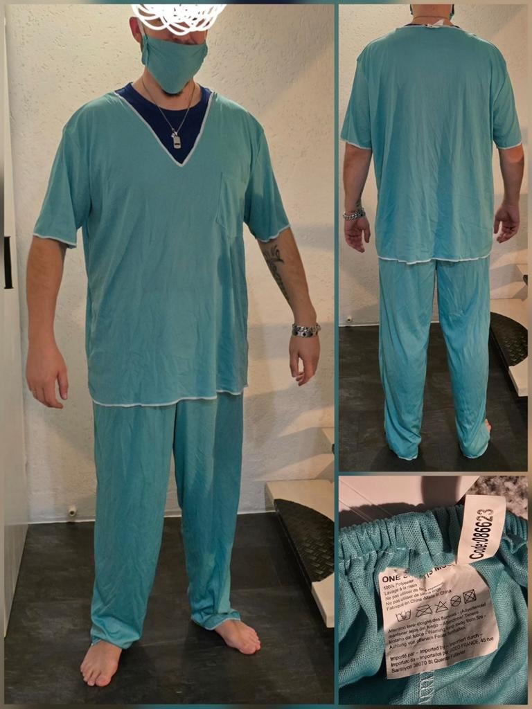 Groene scrubs set - Cosplay, Carnaval, Kostuum (M/L), Ophalen of Verzenden, Zo goed als nieuw, Carnaval, Kleding