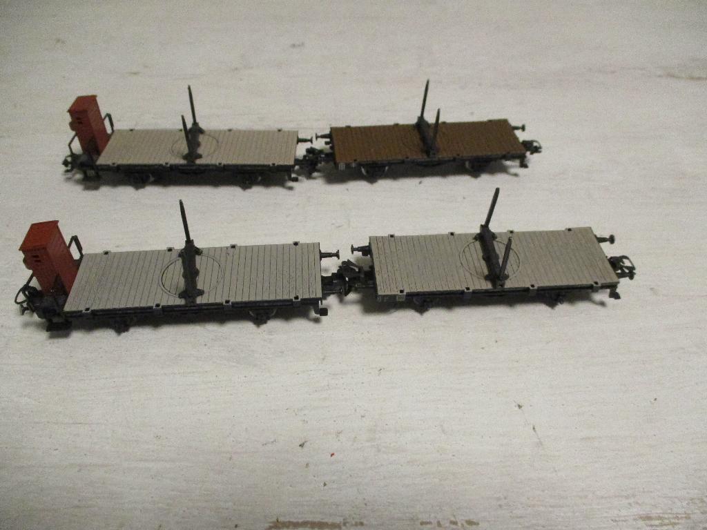 Märklin Schemelwagens 2x met en 2x zonderremmershuis, Ophalen, Wisselstroom, Wagon, Zo goed als nieuw