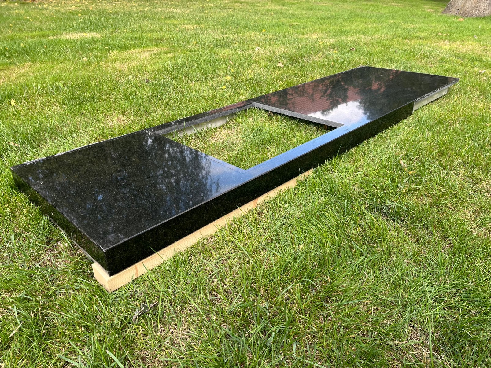 Zwart granieten natuursteen keukenblad, Ophalen, Gebruikt, 100 tot 150 cm, Zwart