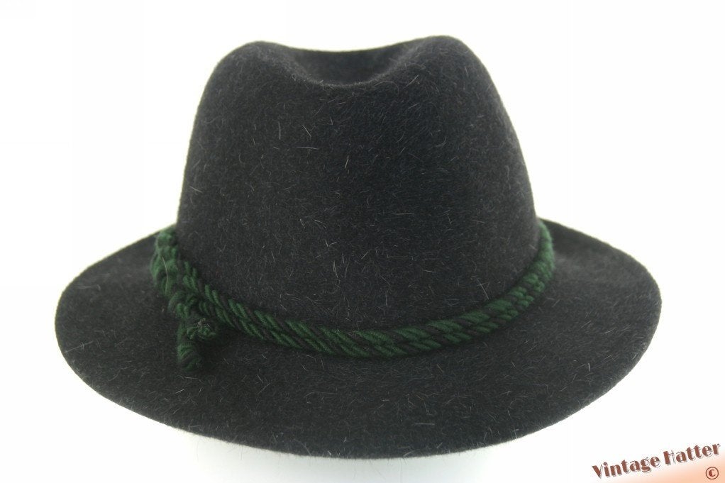 Vintage Jacht gleufhoed Zapf donker grijs haarvilt 55 = S-XS, Zapf, Hoed, Ophalen of Verzenden, 57 cm (M, 7⅛ inch) of minder